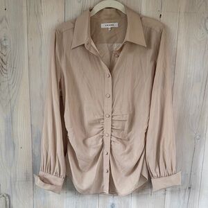 Frame Silk Button Down Blouse Size M